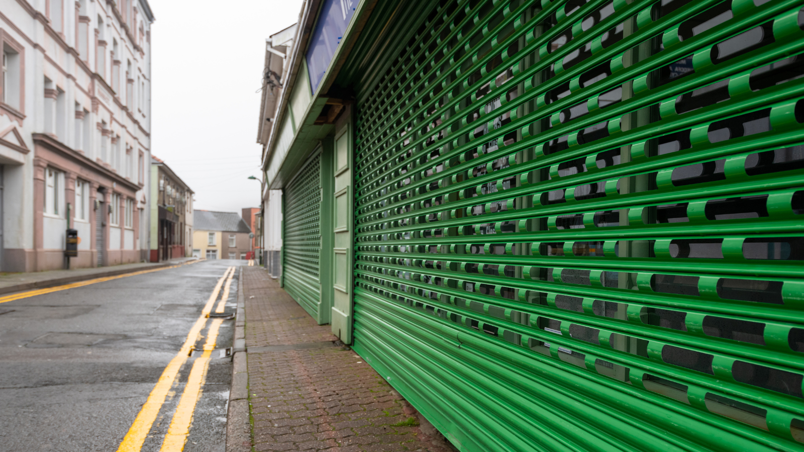 Closed shops on street