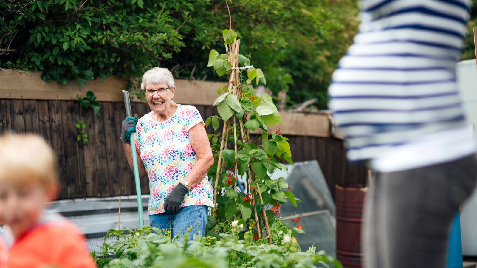 Community members doing gardening