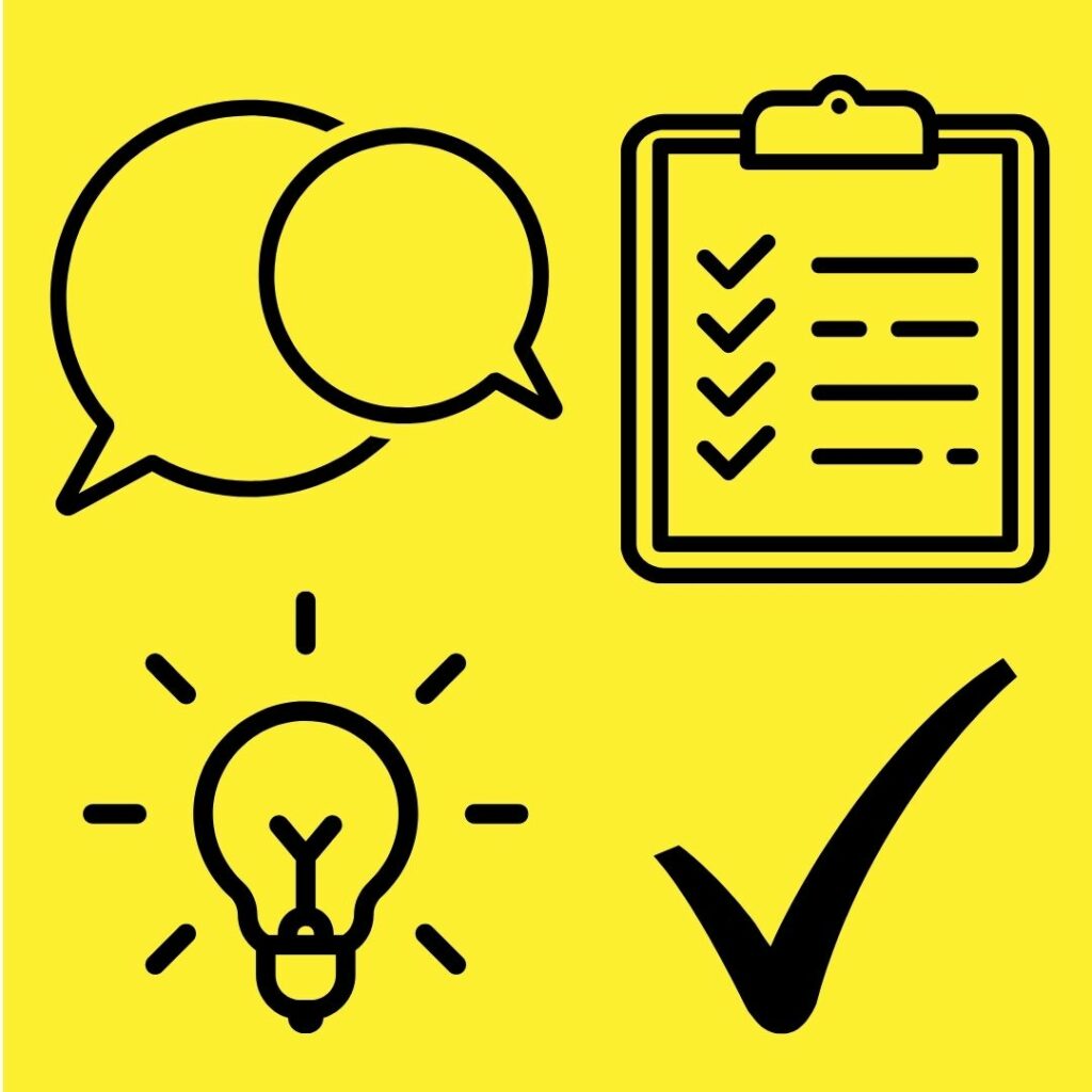 Four-step process icons